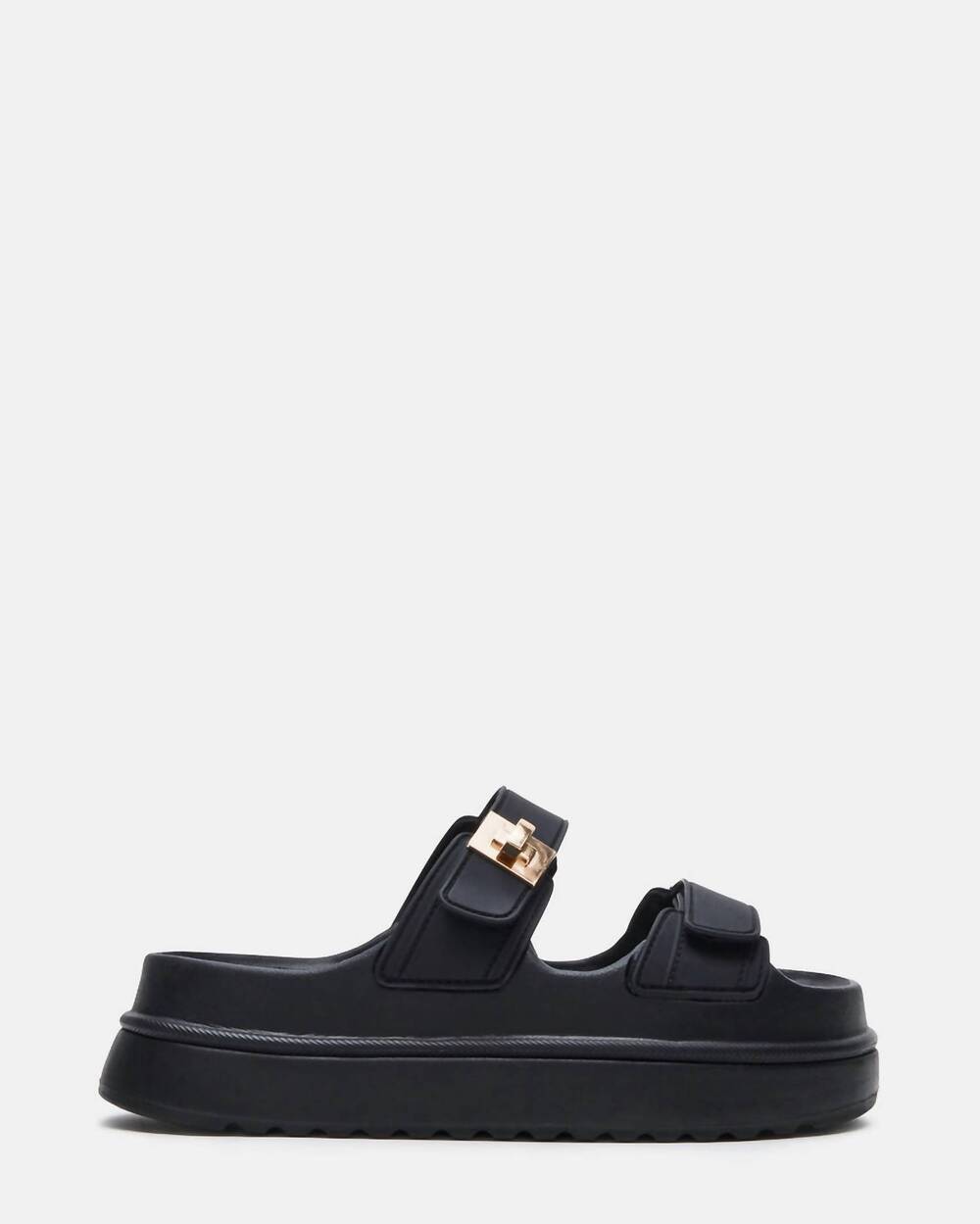 NEW STEVE MADDEN women's bigschmona platform slide sandal in black
